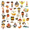 Qpout 24 Sheets Pirate Tattoos for Kids, Pirate Tattoos Temporary (240+Patterns), Pirate Theme Fake Tattoos for Kids Pirate Birthday Party Favors Boys Girls Pirate Party Bag Fillers