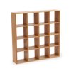 Miniature Furniture Wooden Storage Rack 16 Grid Shelves 1:12 Dollhouse Accessories Bookshelf Display Shelf Wall Rack Stand Mini House Scene Decoration (Wooden)
