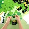 Engrowtic 24 Sets St. Patrick's Day Wreath Crafts Kits Irish Clover Shamrock Wreath Decorating Kit DIY Lucky Shamrock Home Decorations for Kids Classroom Home Activities Fun Party Favors