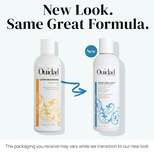 Ouidad Moisture Lock Ultra Nourishing Cleansing Oil Shampoo for Curly Hair - 8.5 fl oz, Shampoo for Women & Men, Rehydrates Dry, Damaged Curls, Color Safe Shampoo, All Curl Types