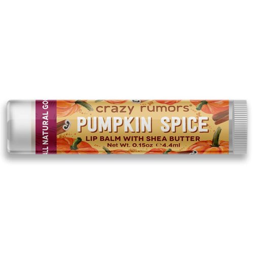 Crazy Rumors Pumpkin Spice Lip Balm. 100% Natural, Vegan, Plant-Based, Made in USA (1-Pack)