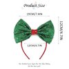 Catery Bow Headband Sequin Bow Hair Hoop Holiday Cute Headbands Big Bows Hair Band Christmas Party Gifts Hair Accessory for Women and Kids (C Green)