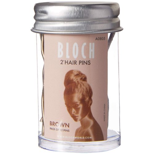Bloch Unisex-Adult&#39;s Standard Hair Pins-2&quot;-12 Pack, Brown, 12 Count (Pack of 1)