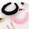 CURASA Spa Headband for Washing Face Pink Skincare Headband Make Up Headbands for Women Puffy Headbands for Girls Hairband for Washing Face Towel Facial Head band Hair Accessories for Women Girls