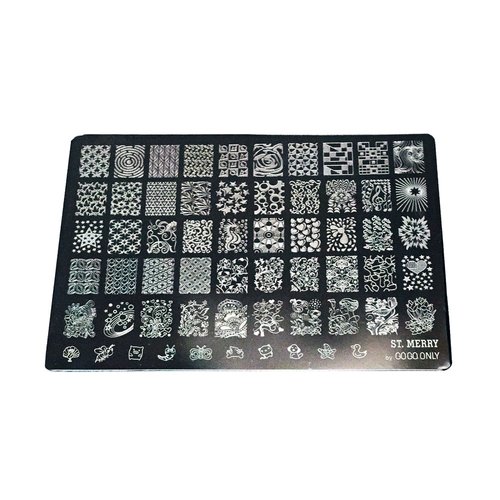 Gogoonly Nail Art Stamp Plate Collection St. Merry - Huge Size Stamping Image Plates Manicure Nail Designs DIY-BH000462