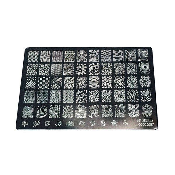 Gogoonly Nail Art Stamp Plate Collection St. Merry - Huge Size Stamping Image Plates Manicure Nail Designs DIY-BH000462