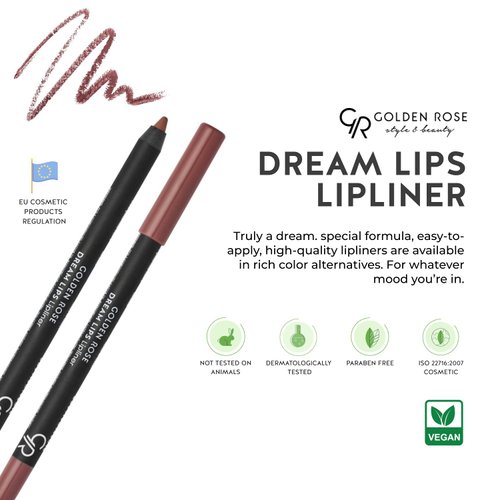 Golden Rose Dream Lips Lipliner - Long-Lasting, Highly Pigmented, Easy-to-apply Lip Pencil (501)