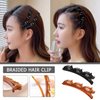 2Pcs Braided Hair Clips for Women,Multi Clip Hair Barrette,Hair Sectioning Clips,Duckbill Clip Hair Barrettes for Women Styling Sectioning Hair Accessories Clips and Barrettes Clips(Black+Brown)