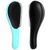 Aussumy Detangling Hair Brush Set - 2 Pack Detangler Hairbrush with Ultra Soft Bristles for Effortless Tangle Removal - For Dry Wet Damaged Curly Hair for Men Women Girls Boys Kids - Black & Green