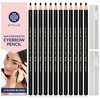 Stylia Eyebrow Pencil Black, Waterproof Eye Brow Pencils for Women Black, Microblading Eyebrow Pencil, Black Eyeliner Pencil, Brow Pencil Set (12PC Black)
