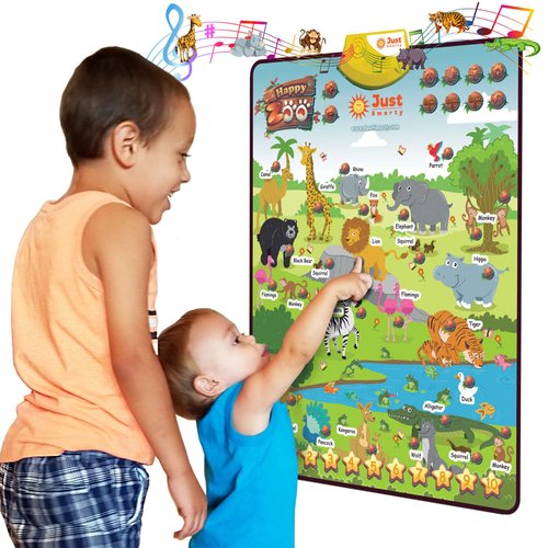 Just Smarty Zoo Animals Toddler Learning Toys Ages 3-6 | Animal Sounds, Counting & Memory Toddler Activities | Learning Resources Animals for Kids | Animal Facts Game | Toddler Learning Activities