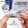 PIVO Clipper Scissor Hybrid - Professional Nail Clippers for Men and Women - A Combination of Nail Scissors and Nail Clippers in One - Silent and Easy to Use Fingernail Clippers