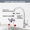 Lunarlipes Faucet Mounted Eyewash Station with Cover, Reliable First AID Emergency Eye Wash Unit for Sink Attachment, for Lab, Factory, Industry Site, Office and Home, Equipped with 4 Adapters