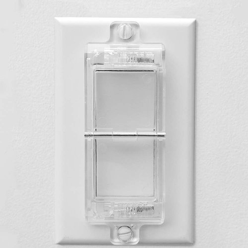 Rocker Light Switch Guard, ILIVABLE Child Proof Switch Plate Cover Guard Protects Your Lights from Being Accidentally Turned On or Off by Children and Adults (Clear,Pack of 2)
