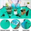 44 pcs Succulent Tool Set - 39.4" Indoor Plant Repotting Mat and 19 Pcs Mini Gardening Hand Tools Bag, Garden Plants Transplanting Supplies for Women Christmas Holiday Gardener Gifts Outdoor, Green