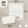 100 Pack Wedding Place Cards for Table Setting, Blank Table Name Cards, Gold Place Cards for Birthday, Banquet, Events, Reserved Seating