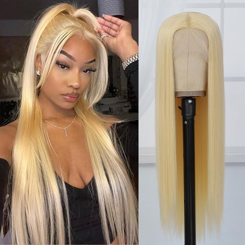 Amarlis Blonde Lace Front Wigs for Women, Pre Plucked Ready to Wear HD Glueless 13x5x1 Lace Front Synthetic Wigs for Daily Use(Blonde)