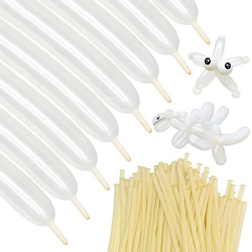 ZBYDNG 260 Balloons Clear, Thickening Long Balloons for Tying Balloon Arch, Twisting Latex Animals Magic Balloons Modeling Skinny Birthday Balloons for Kid‘s Party Wedding Decoartion Supply 100pcs