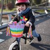 Bicycle Basket for Girls, Adjustable Front Handlebar Bike Basket with Bike Streamers Set Bell/Bicycle Windmill/Bicycle Wheel Beads DIY Bike Decoration Accessories Kit Gift (Rainbow 1)