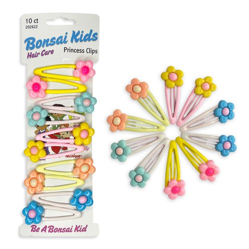 Girls & Toddlers Hair Clips - Snap & Go Flower Hair Clips - Girls, Kids, Hair Accessory 10 Count - Control flyaways