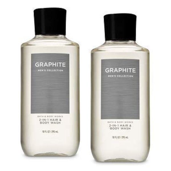 Bath and Body Works For Men 3-in-1 Hair, Face & Body Wash - Value Pack lot of 2 - Full Size (Graphite)