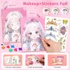 GirlsHome 3 in 1 Dress Up Game Set Princess Fantasy- DIY Kids Paper Makeup Crafts Toy Kit with Princess Makeup Kit,Diamond Painting,Dress Up Stickers,Gifts for 4 5 6 7 8 Year Old Girls