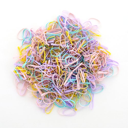 cuhoo soft elastic hair rubber bands no damage high elasticity candy colors rubber bands hair accessories for girls 1.8oz