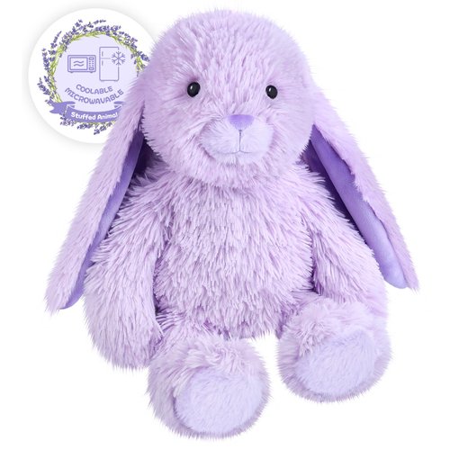 SuzziPals Heatable & Coolable Bunny Stuffed Animal Heating Pad for Period Cramps & Pain, Lavender Bunny Plush for Anxiety, Rabbit Stuffed Animals for Kids & Adults, Bunny Plushies Gifts