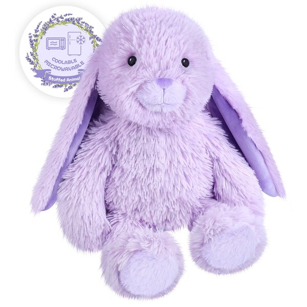 SuzziPals Heatable & Coolable Bunny Stuffed Animal Heating Pad for Period Cramps & Pain, Lavender Bunny Plush for Anxiety, Rabbit Stuffed Animals for Kids & Adults, Bunny Plushies Gifts