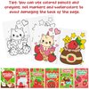 DGjianfei Strawberry DIY Coloring Books - 24-Pack Strawberry Coloring DIY Art Drawing Books Fruits Patterns Christmas Winter Xmas New Year Gifts Kids Birthday Sweet Party Favors Class Art Activity