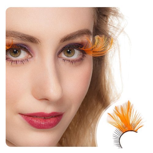 Dorisue Halloween lashes Pumpkin Orange colored eyelashes eyelashes extensions cosplay eyelashes halloween fake eyelashes p26