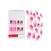 GoldFinger Trendy False Nails Kit, Long Square Design Nail, Playful Classic Vibrant Pink Abstract Print, Ready to Wear Gel & Manicure Stick included, Long-Lasting Convenient & Easy to Apply