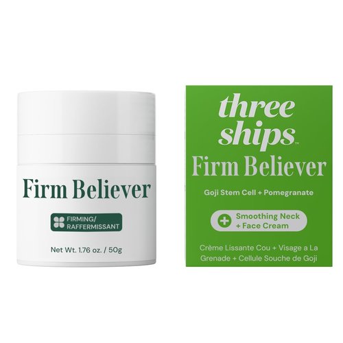 Three Ships Firm Believer Goji Stem Cell + Pomegranate Smoothing Neck + Face Cream, 1.4oz