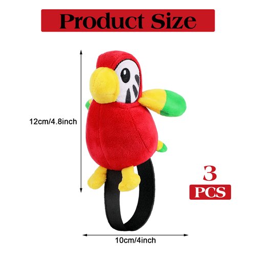 Kathfly 3 Pcs Stuffed Parrot on Shoulder Pirate Costume Accessory Parrot Stuffed Animal Toy Pirate Parrot Shoulder Prop Halloween Costumes for Boys Girls, 4.8 x 4 Inch