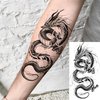 TASROI 8 Sheets Cool Dragon Temporary Tattoos For Men Women Adults, Black Realistic Dragon Tattoo Sticker Half Arm Sleeve, Waterproof Tribal Totem Fake Tattoos That Look Real and Long Lasting Set Kit