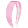 AHONEY Pink Headband for Women Girls Satin Silk Headband Non Slip 1.57" Wide Plain Head Band Solid Hair Band DIY Halloween Costume Holiday Fasion Hair Accessories Gifts