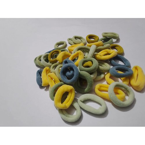 Generic Yellow, Grey Seamless Multicolor Hair Ties for Women Girls, Thick Black Hair Band, Elastic Hair Ties No Ponytail Holder