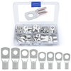 Wirefy 60 PCS Tinned Copper Wire Lugs Kit - Battery Lugs - Crimp Battery Cable Ends - Ring Terminals - 10-4 Gauge