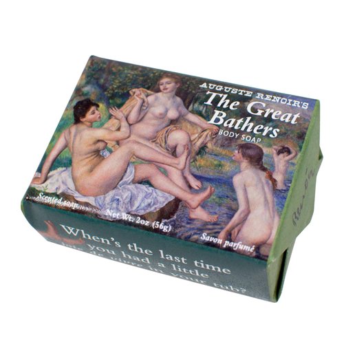 The Unemployed Philosophers Guild Auguste Renoir's The Great Bathers Body Soap - Made in The USA, 2oz (56g) Travel Size Guest Bar Soap