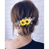 Jeairts Sunflower Bride Wedding Hair Comb Crystal Pearl Bridal Hair Pieces Leaf Side Combs Hair Dress Decorative Hair Accessories for Women and Girls (1-Silver)
