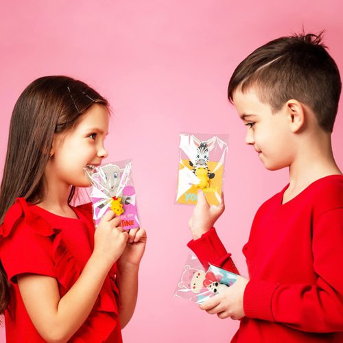 OOINQQ Valentines Day Cards with Squishy Gift for Kids School Classroom 36Pcs Animals Mochi Squishy Toys with Cards for Kids Valentines Party Favors Classroom Exchange Gifts