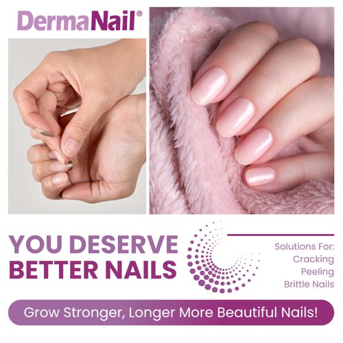 DermaNail Nail Strengthener & Cuticle Cream Set - Fingernail Care Kit with Liquid Nail Strengthener & Cutemol Cream (11.5g Sample) Healthy Growth - Repair for Brittle, Damaged, Thin, & Peeling Nails