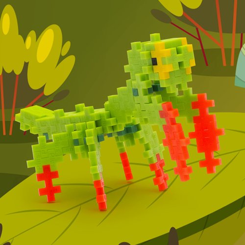 PLUS PLUS 3D Bug Building Block Set, Insect Stem Toys for Kids, 70 Interlocking Pieces - Praying Mantis Mini Maker Tube Kit