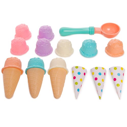 Toy Chef Ice Cream Shop Playset, Pretend Play Ice Cream and Cones, Ice Cream Toys for Kids, Dessert Play Set for Kids, Play Kitchen Accessories for Girls and Boys