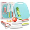 Baketivity Kid Safe Plastic Knives For Real Cooking With Cutting Board, Peeler For Kitchen - Knife Set With Blunt Tip, Dishwasher Safe, BPA Free Kids Knives For Cutting