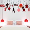 Firefighter Party Decorations Firetruck Party Decoration Fireman Party Decor Supplies Hanging Swirls Party Streamers 24pcs Kids Baby Shower Fire Truck Party Decor Banner, Assembled and Ready to Use