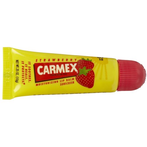 Carmex Strawberry Flavor Moisturizing Lip Balm Tube SPF 15