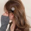 Christmas Snowflake Hair Clips, 4 Pcs Rhinestone Barrettes, Flocking Alligator Clips, Holiday Gift Set