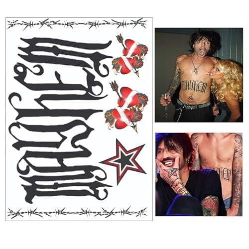 Tommy Lee and Pam set of Fake Temporary Tattoos | Life sized | Couples tattoo
