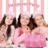 ANBALA 18 Pcs Sleepover Party Supplies, 6 Pink Satin Sleep Eye Masks, 6 Pink Velvet Scrunchies